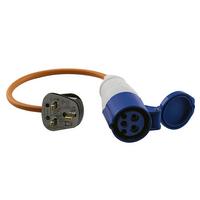 Zexum 16A 230V Orange UK 3 Pin Plug to Female Hook Up Extension Cable Lead