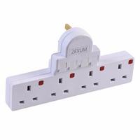 Zexum 4G 13A Individually Switched Surge Protection Socket Extension