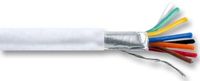 CQR White 0.182mm 8 Core 4 Pair Round Professional Screened Copper PVC Intruder Burglar Alarm Security Cable