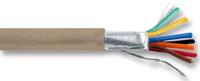 CQR Brown 0.182mm 8 Core 4 Pair Round Professional Screened Copper PVC Intruder Burglar Alarm Security Cable