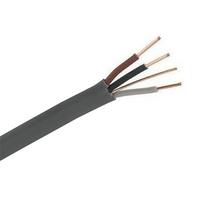 Zexum Grey 1mm 12A Brown Black Grey Three Core & Earth 6243Y Flat PVC/PVC Harmonised Lighting Power Cable