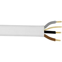 Zexum White 1.5mm 16A Brown Black Grey Three Core & Earth 6243B Flat LSZH (Low Smoke Zero Halogen) Harmonised Lighting Power Cable