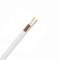 Zexum White 1.5mm 16A Brown Single Core & Earth 6241B Flat LSZH (Low Smoke Zero Halogen) Harmonised Lighting Power Cable
