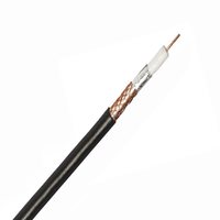 Zexum Black Single 1mm CCS 75Ohm RG6 Digital Satellite Aerial Cable With Foam Filled PE & Aluminium Foil