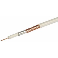 Labgear White Single 1mm CCS 75Ohm RG6 Digital Satellite Aerial Cable With Foam Filled PE Aluminium Foil & Copper Braid 27600FW/27615FW