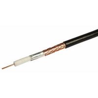 Labgear Black Single 1mm Solid Copper 75Ohm PF100 Digital Satellite Cable With Foam Filled PE Copper Foil & Bare Copper Braid