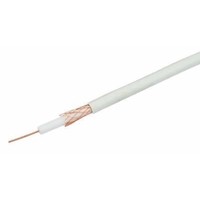 Labgear White Single 1mm CCS C55 Digital TV Coax Aerial Cable With Foam Filled PE & Copper Braid