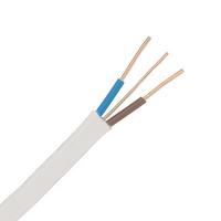 Zexum White 1.5mm 16A 2 Core & Earth Brown Blue Fire Resistant Rated BASEC Approved Power Cable