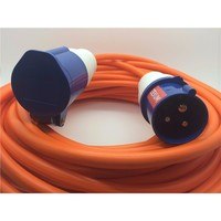 Zexum 16A Orange Male to Female Electric Hook Up Lead 1.5mm